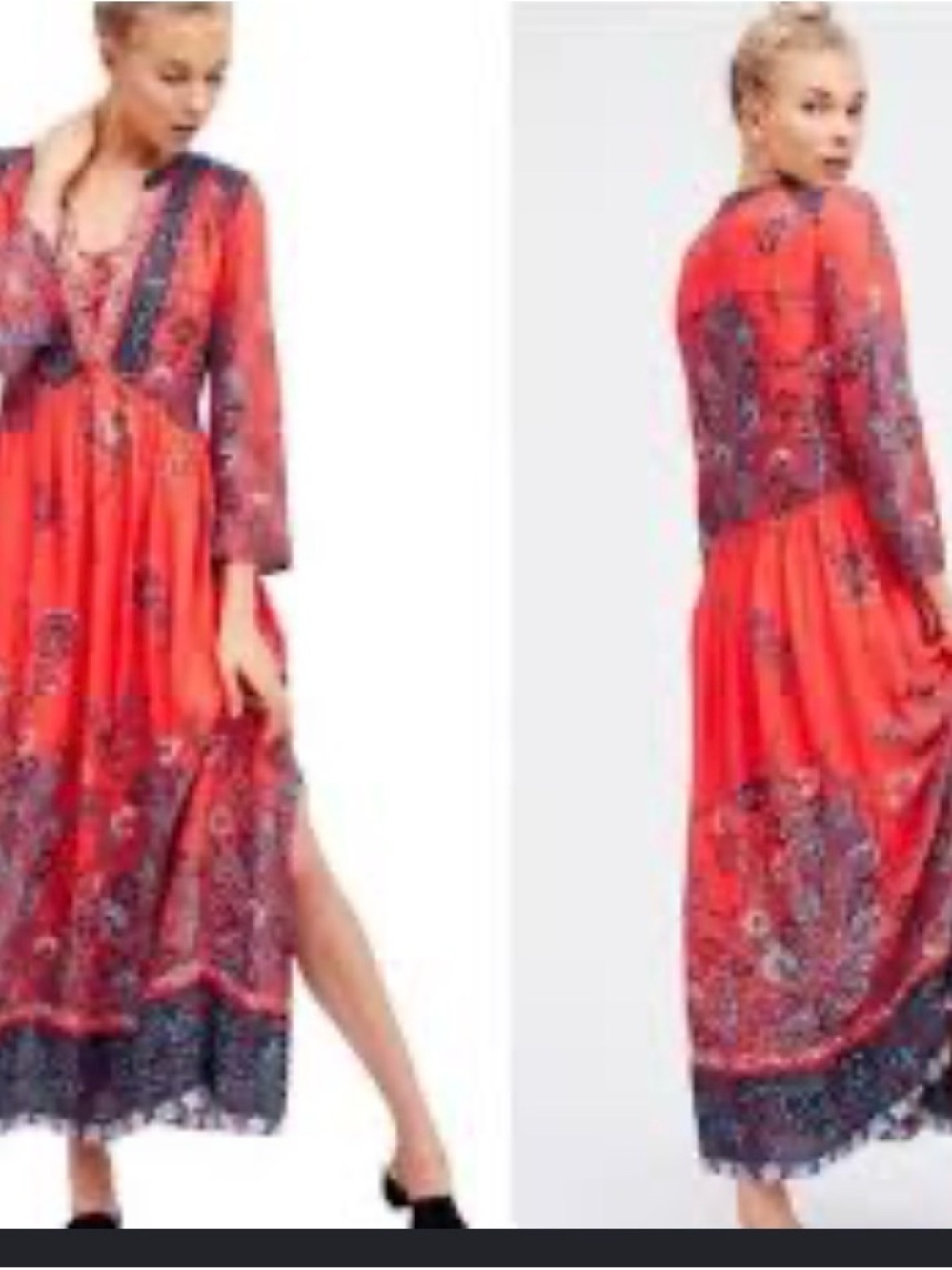 Free People Red Floral Maxi Dress - Picture 2 of 3